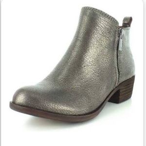 Lucky Sz 6 Pewter Silver Metallic Bootie Brand New